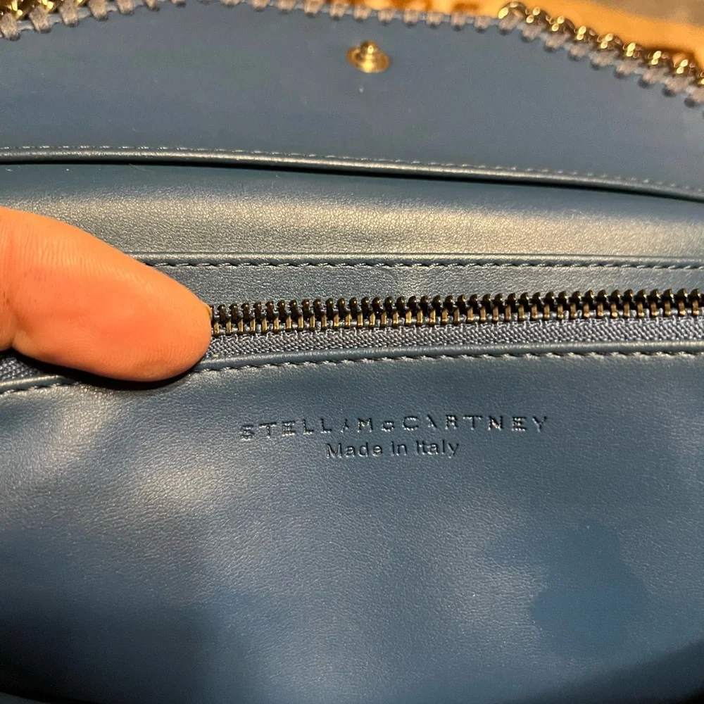 Stella McCartney EUC COA* Falabella Continental Flap Wallet Clutch -Cyan . - Picture 6 of 17